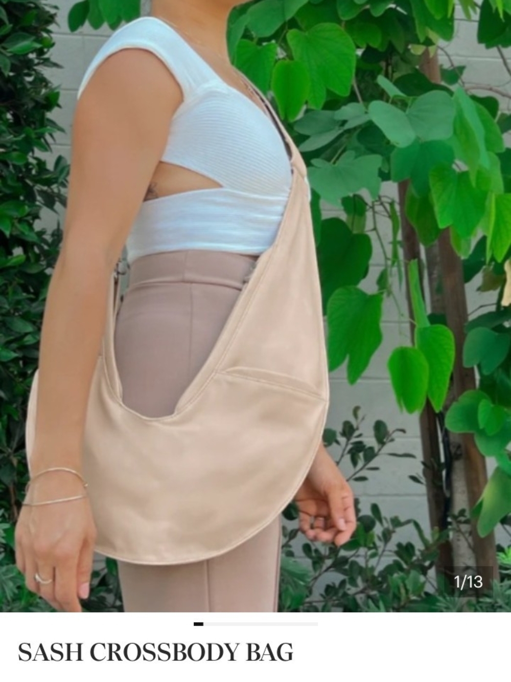 Sash Crossbody Bag in Nude